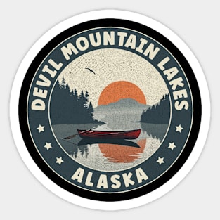 Devil Mountain Lakes Alaska Sunset Sticker